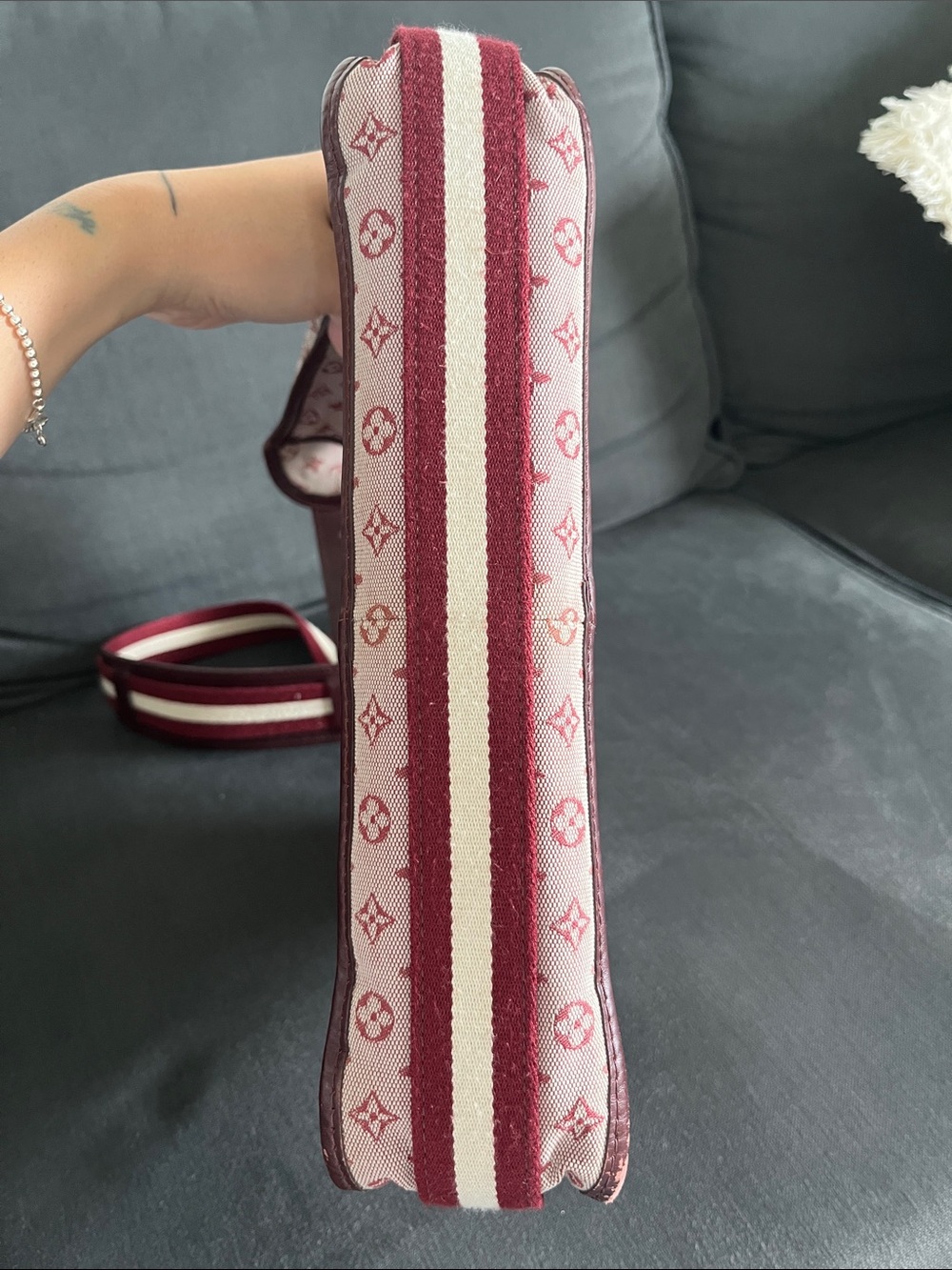 Louis Vuitton Pink and Burgundy Monogram Crossbody Bag - Picture 9 of 11